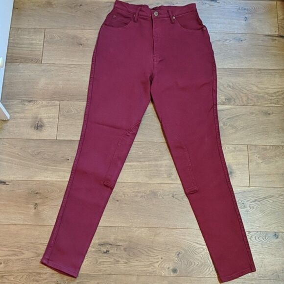 Steeds Stretch Denim Riding Jeans 12 Burgundy - Picture 6 of 11
